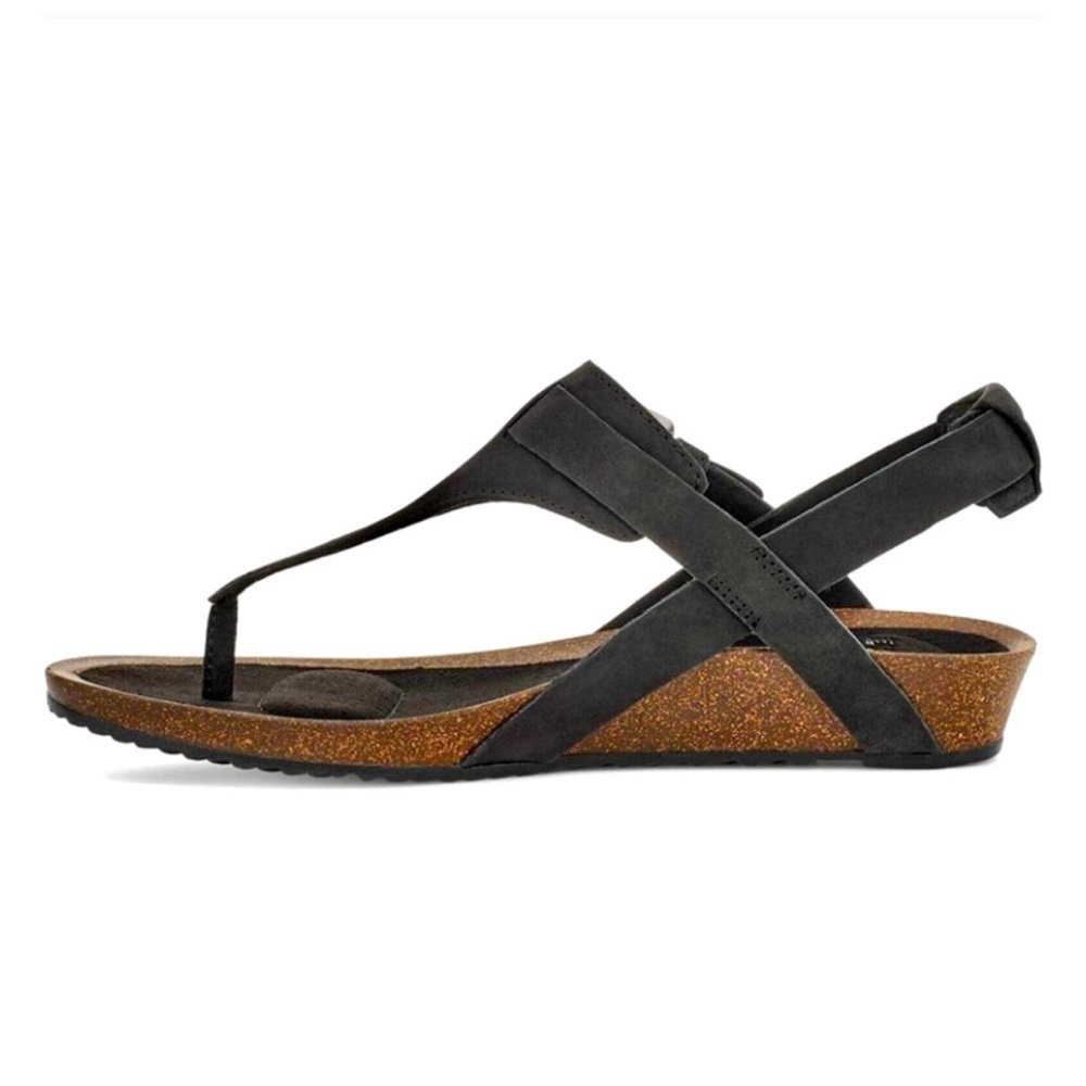 TEVA Mahonia 3-Point Cork Wedge Suede Leather Sandal Shoe - Picture 3 of 12
